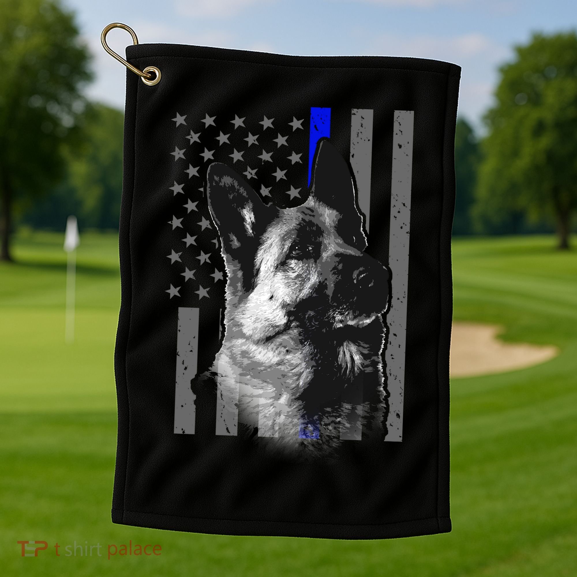 Blue Lives K9 American Thin Line Flag Golf Towel