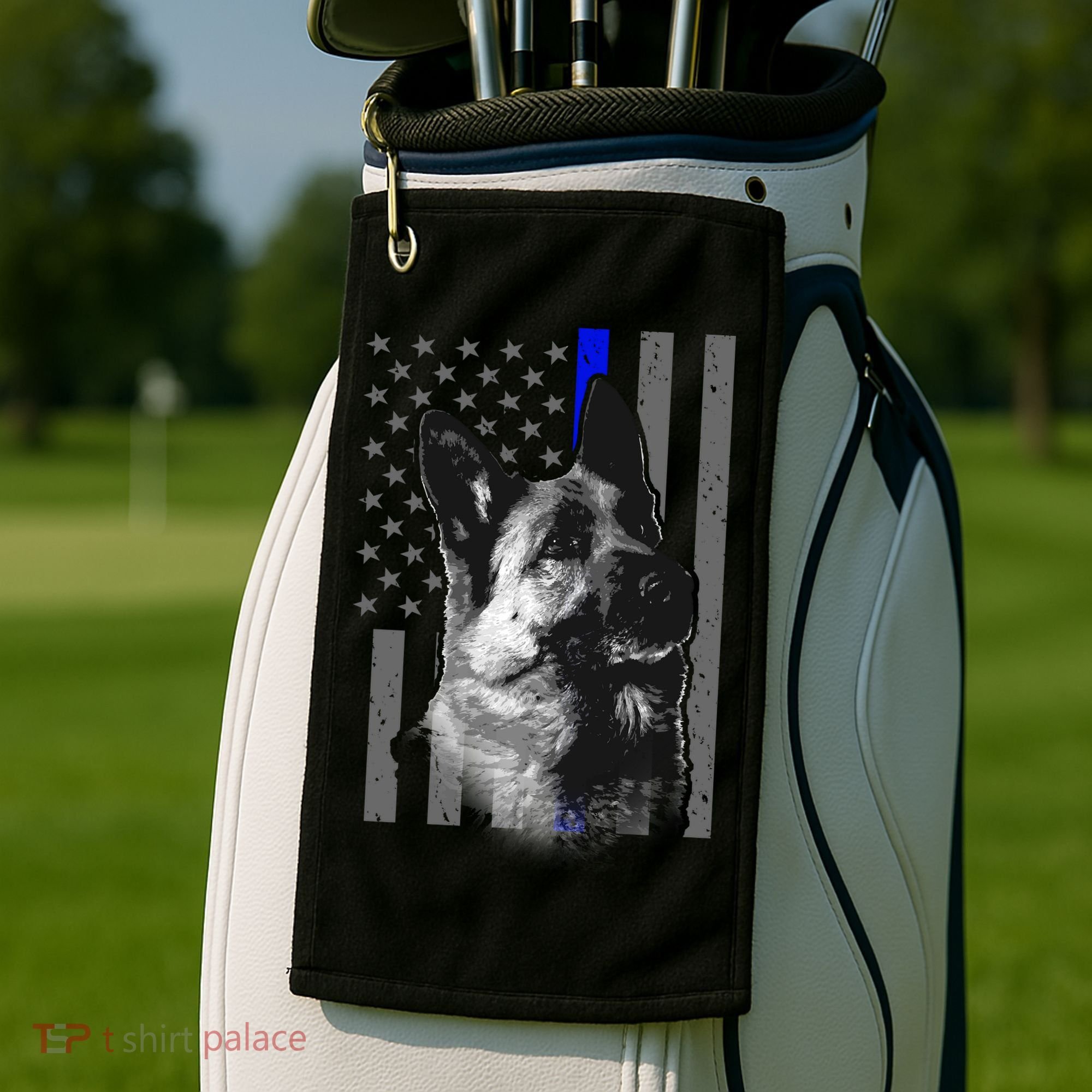 Blue Lives K9 American Thin Line Flag Golf Towel