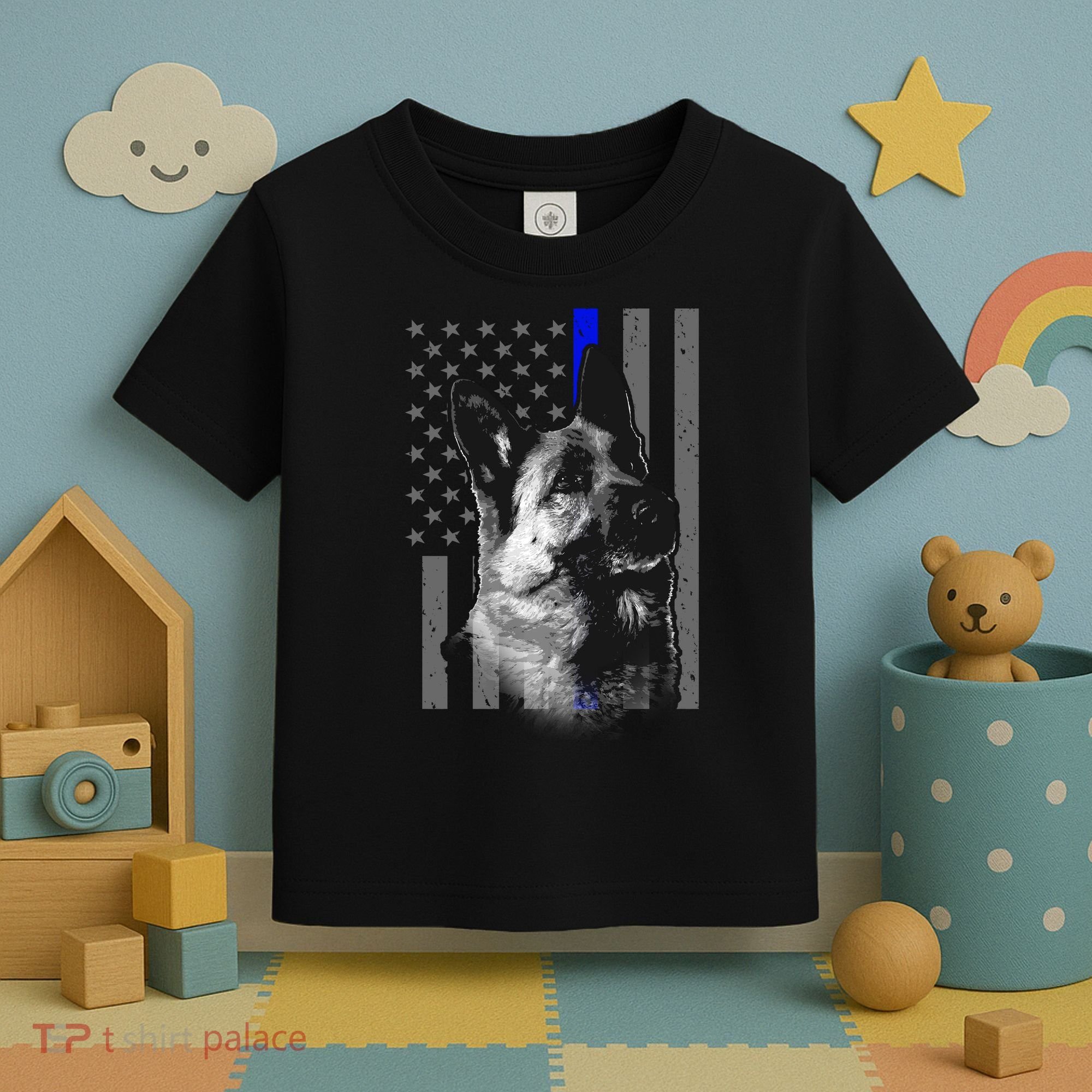 Blue Lives K9 American Thin Line Flag Toddler T-Shirt