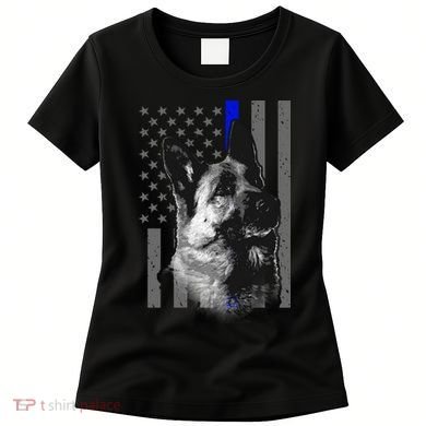 Blue Lives K9 American Thin Line Flag Women's T-Shirt