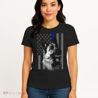 Blue Lives K9 American Thin Line Flag Women's T-Shirt thumb 4