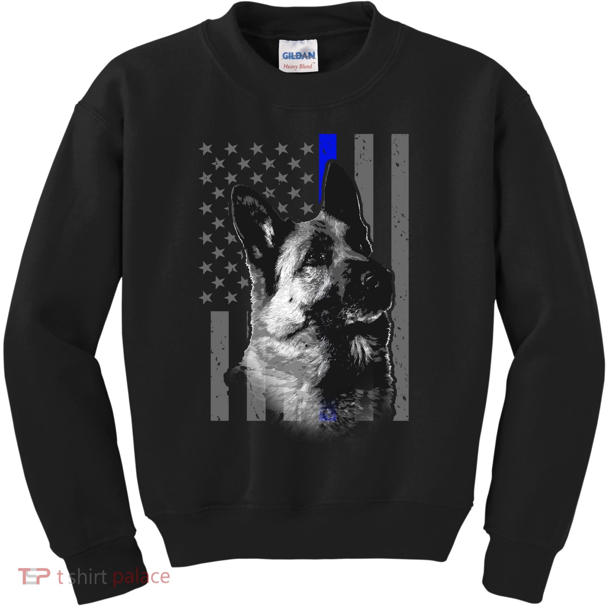 Blue Lives K9 American Thin Line Flag Kids Sweatshirt