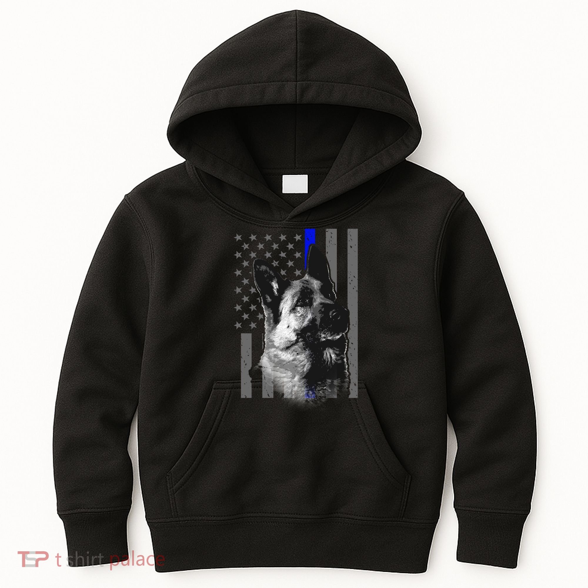 Blue Lives K9 American Thin Line Flag Kids Hoodie