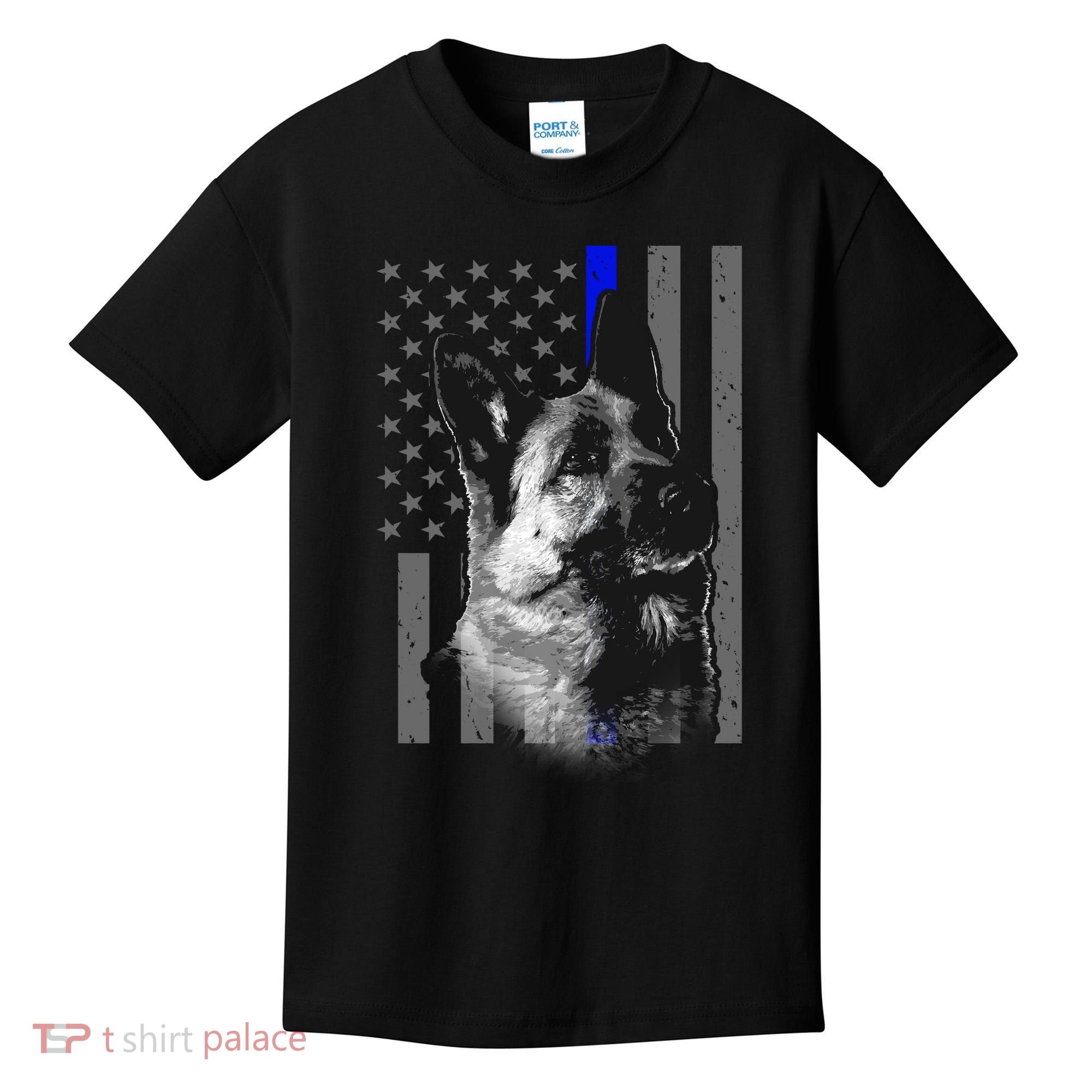Blue Lives K9 American Thin Line Flag Kids T-Shirt