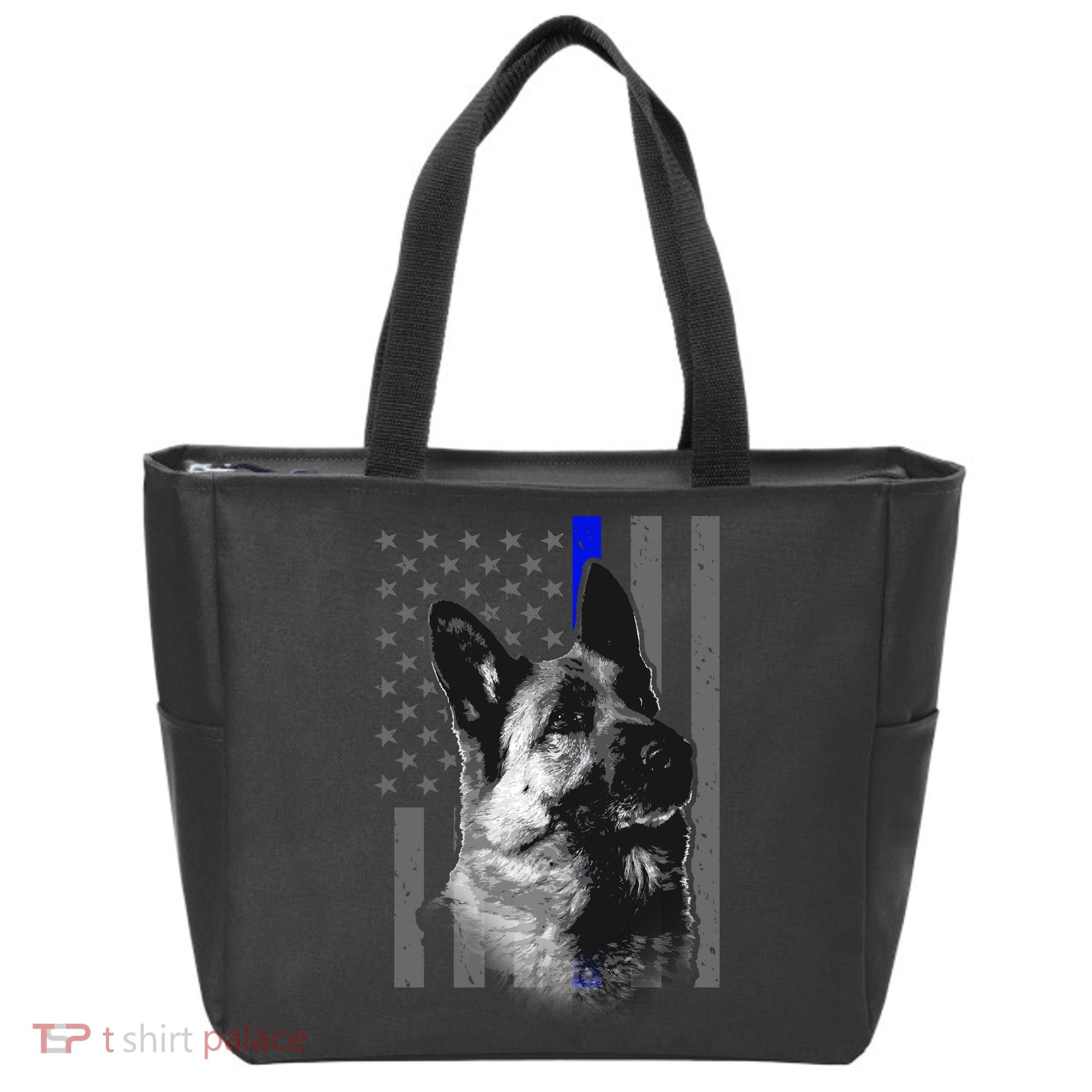 Blue Lives K9 American Thin Line Flag Tote Bag