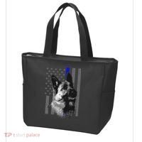 Blue Lives K9 American Thin Line Flag Tote Bag thumb 3