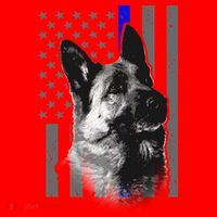 Blue Lives K9 American Thin Line Flag Santa Hat thumb 1