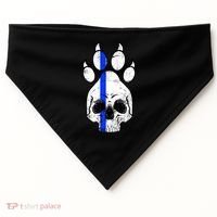 Blue Lives K9 Blue Thin Line Paw USA-Made Doggie Bandana thumb 0