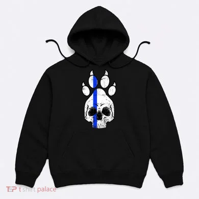 Blue Lives K9 Blue Thin Line Paw Hoodie