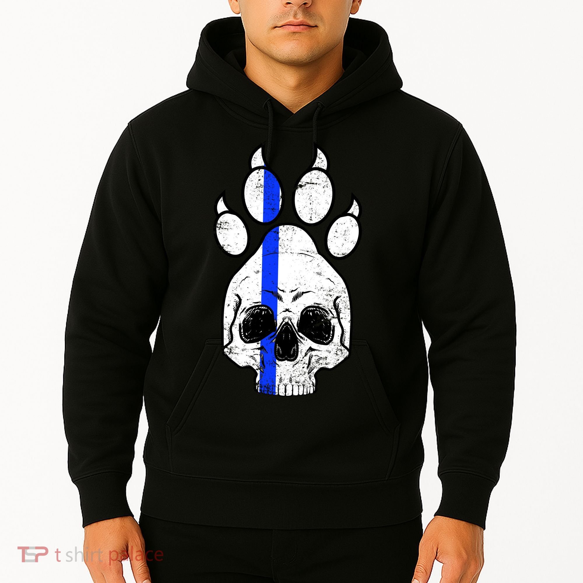 Blue Lives K9 Blue Thin Line Paw Hoodie