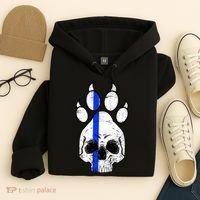 Blue Lives K9 Blue Thin Line Paw Hoodie thumb 4