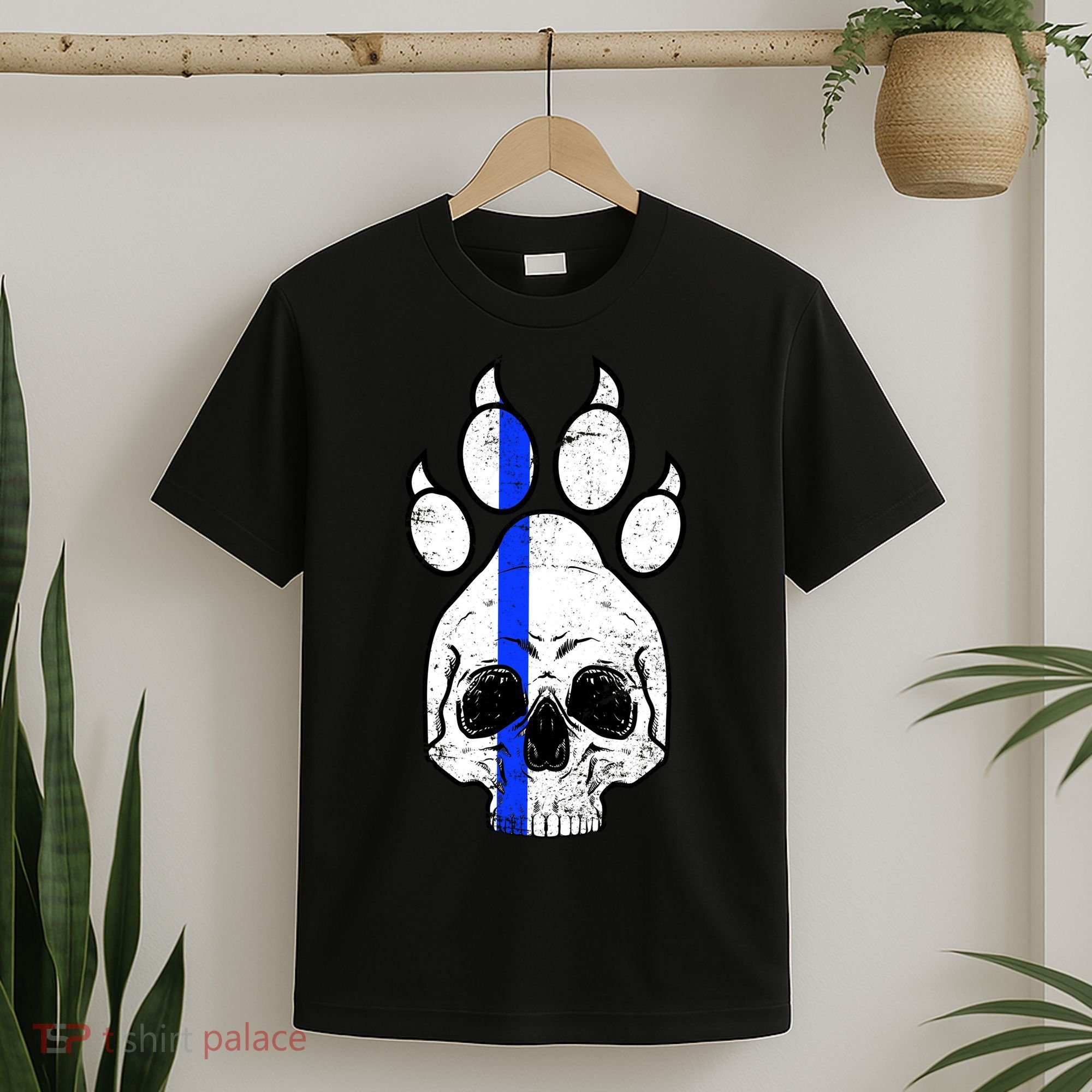 Blue Lives K9 Blue Thin Line Paw T-Shirt