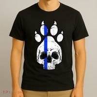 Blue Lives K9 Blue Thin Line Paw T-Shirt thumb 3