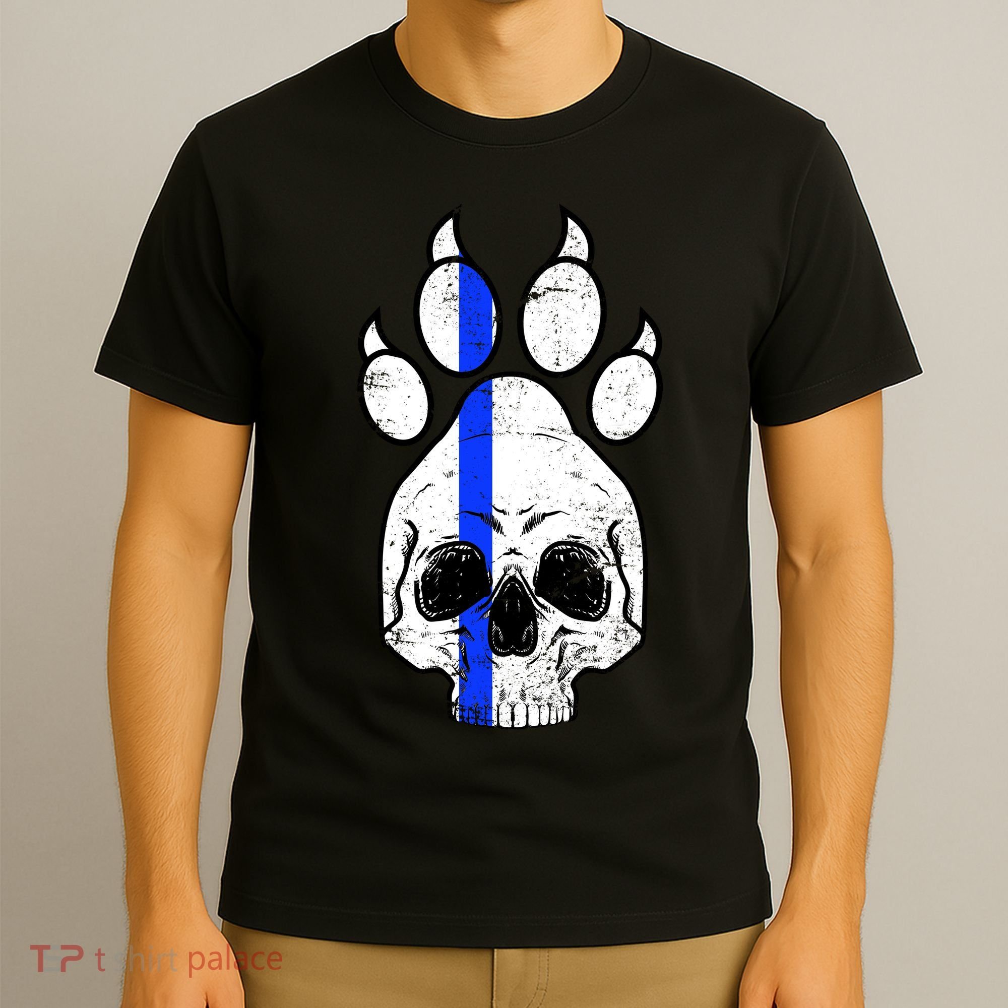 Blue Lives K9 Blue Thin Line Paw T-Shirt