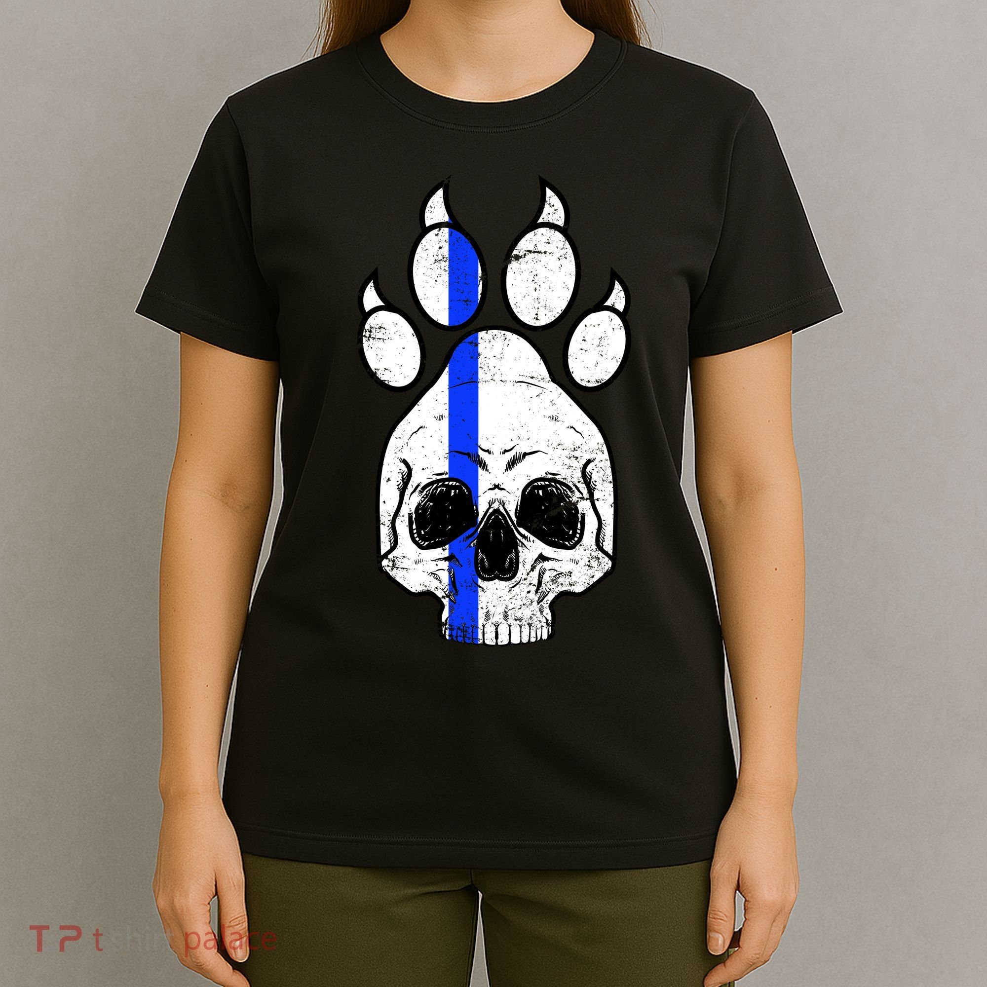 Blue Lives K9 Blue Thin Line Paw T-Shirt