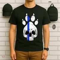 Blue Lives K9 Blue Thin Line Paw T-Shirt thumb 6