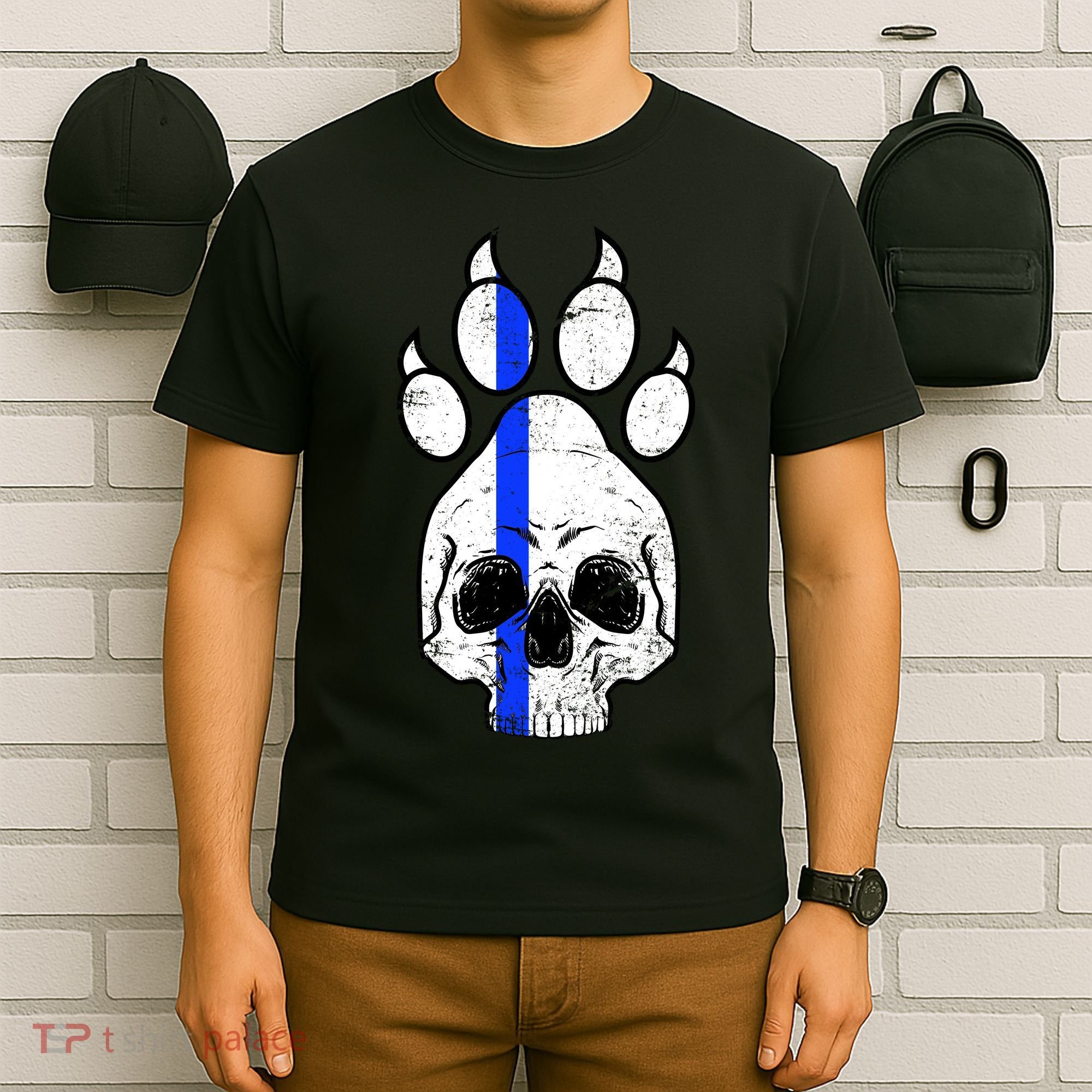Blue Lives K9 Blue Thin Line Paw T-Shirt