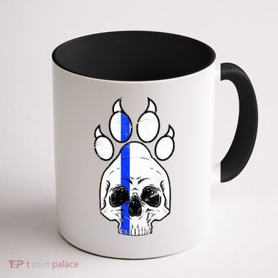 Blue Lives K9 Blue Thin Line Paw Coffee Mug back