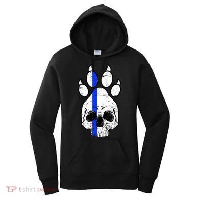 Blue Lives K9 Blue Thin Line Paw Women's Hoodie