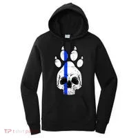 Blue Lives K9 Blue Thin Line Paw Women's Hoodie thumb 0