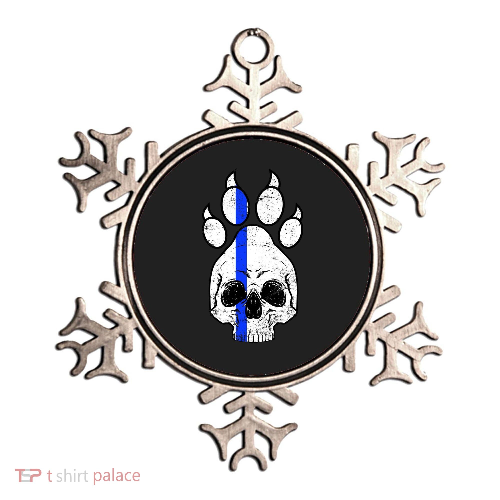 Blue Lives K9 Blue Thin Line Paw Ornament