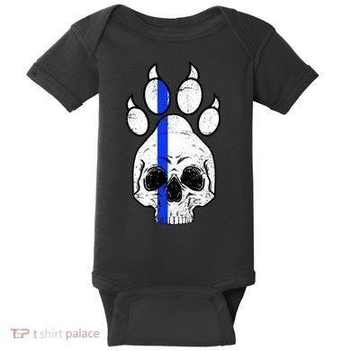 Blue Lives K9 Blue Thin Line Paw Baby Bodysuit
