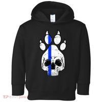 Blue Lives K9 Blue Thin Line Paw Toddler Hoodie thumb 0
