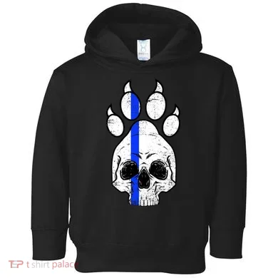Blue Lives K9 Blue Thin Line Paw Toddler Hoodie