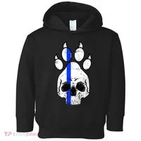 Blue Lives K9 Blue Thin Line Paw Toddler Hoodie thumb 0