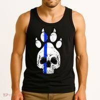 Blue Lives K9 Blue Thin Line Paw Tank Top thumb 3