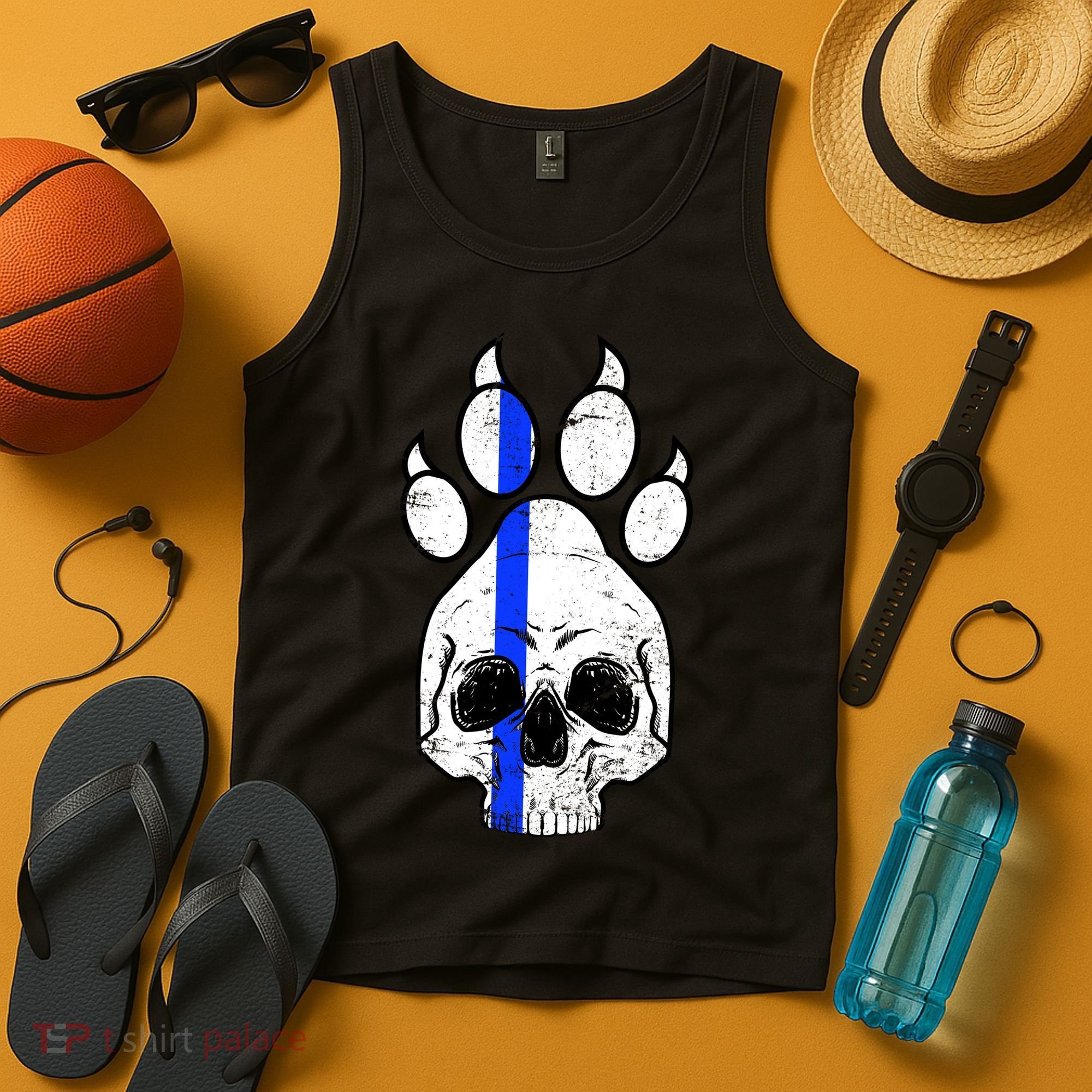 Blue Lives K9 Blue Thin Line Paw Tank Top