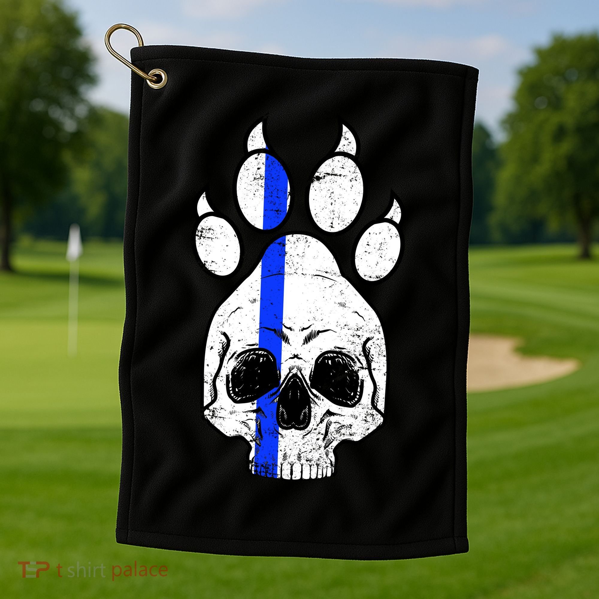 Blue Lives K9 Blue Thin Line Paw Golf Towel