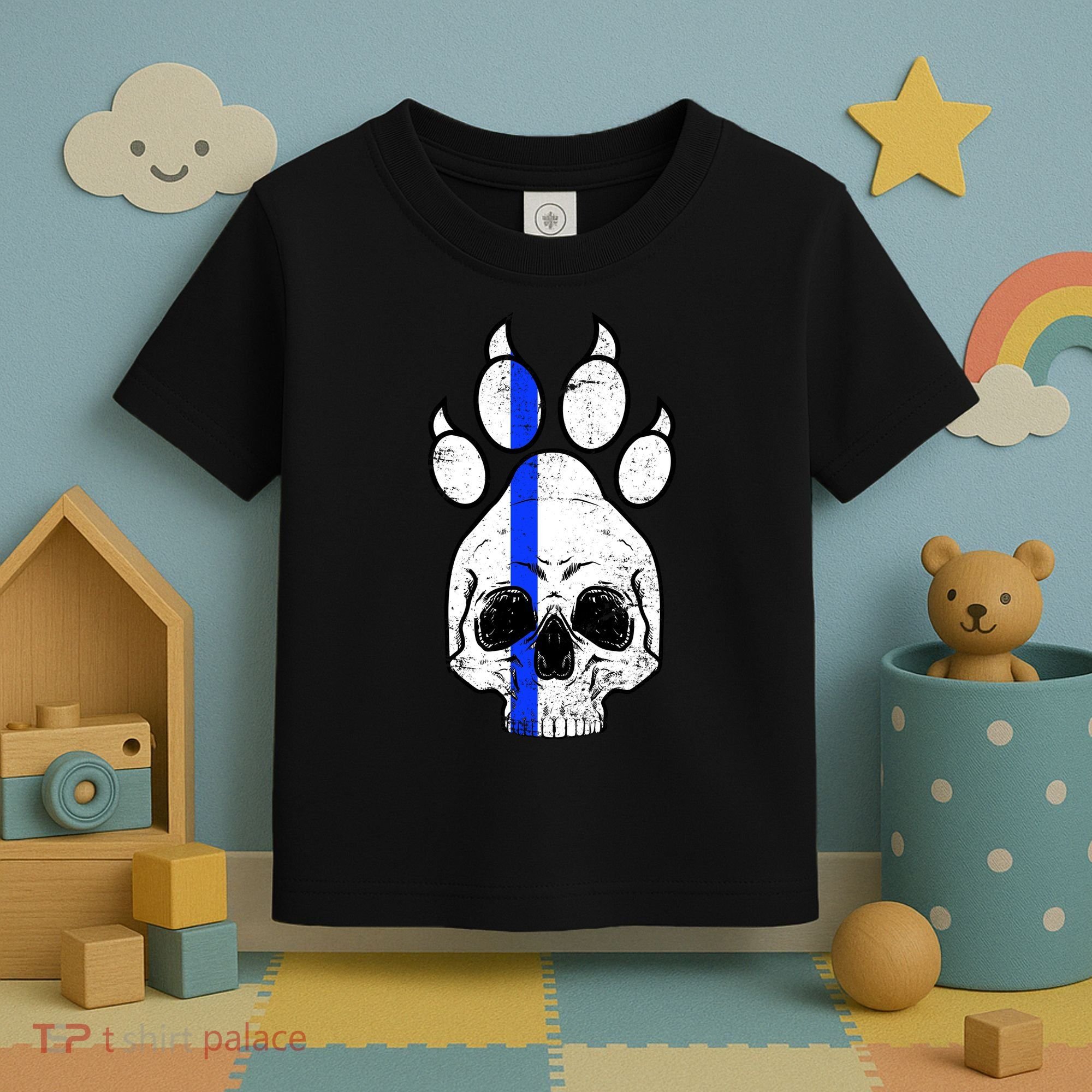 Blue Lives K9 Blue Thin Line Paw Toddler T-Shirt