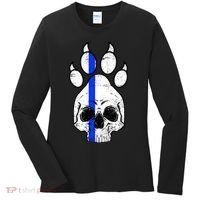 Blue Lives K9 Blue Thin Line Paw Women's Long Sleeve Shirt thumb 0