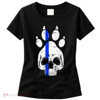 Blue Lives K9 Blue Thin Line Paw Women's T-Shirt thumb 0