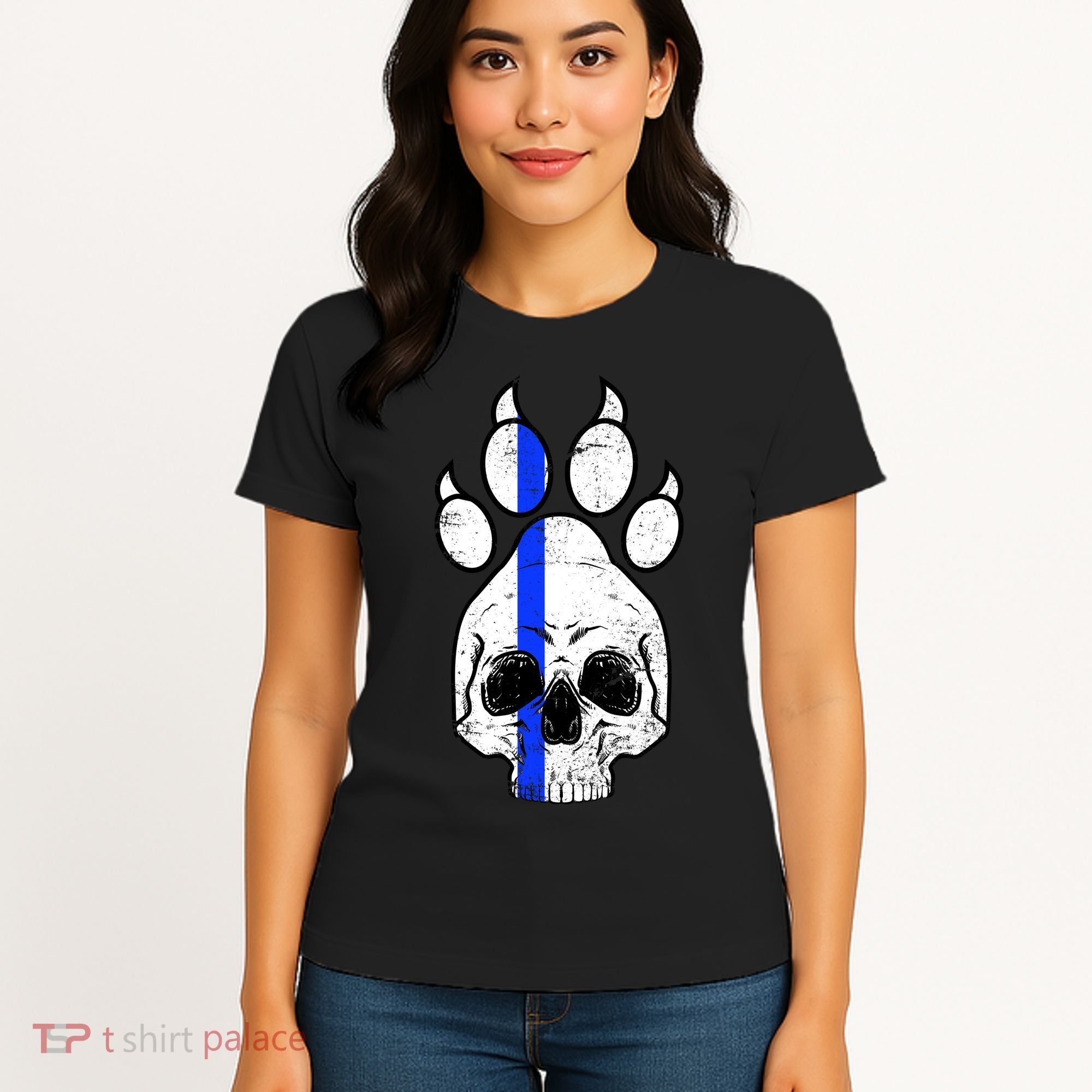 Blue Lives K9 Blue Thin Line Paw Women's T-Shirt