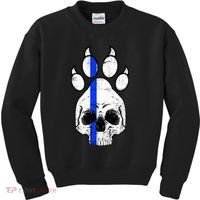Blue Lives K9 Blue Thin Line Paw Kids Sweatshirt thumb 0