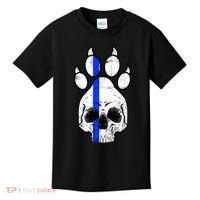 Blue Lives K9 Blue Thin Line Paw Kids T-Shirt thumb 0
