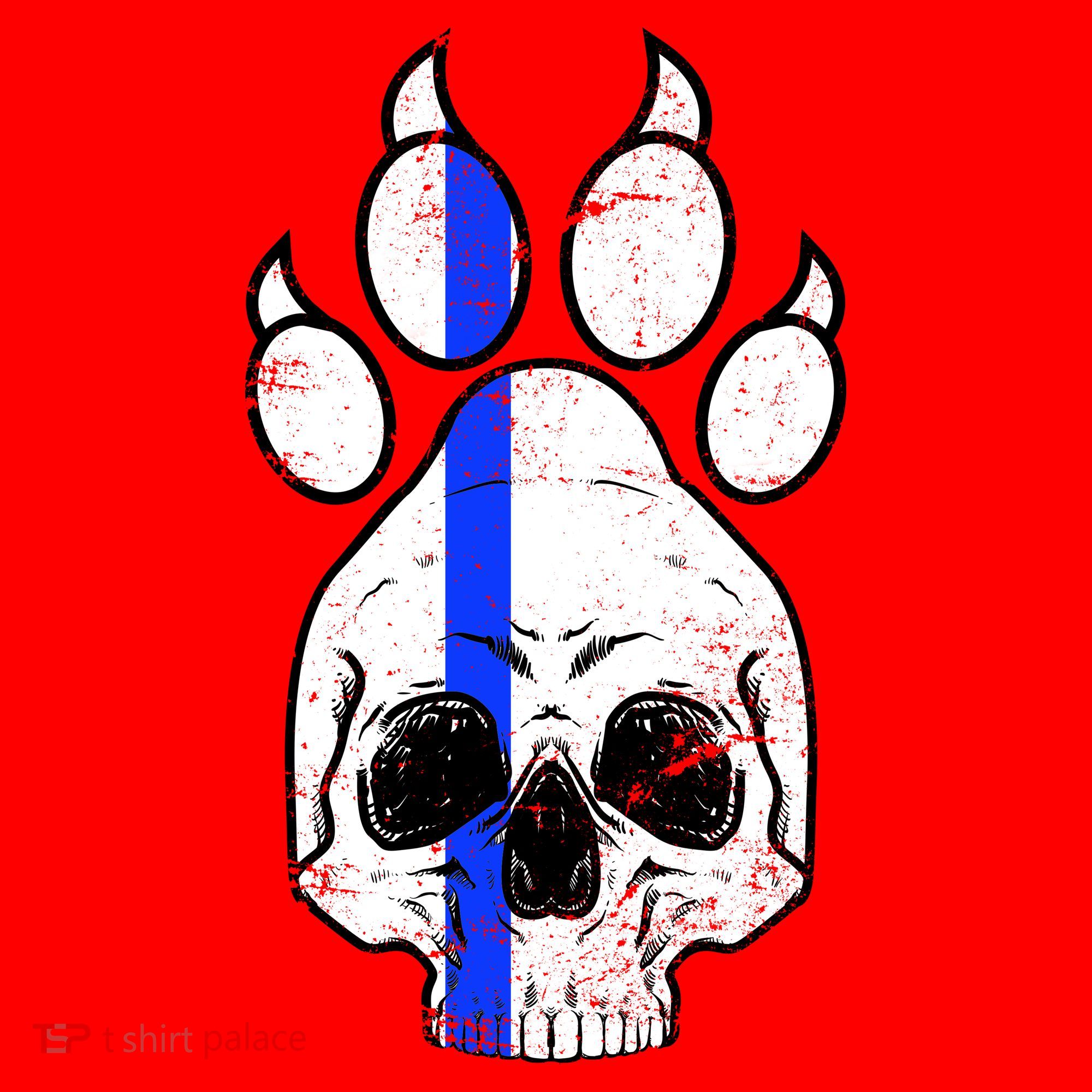 Blue Lives K9 Blue Thin Line Paw Santa Hat