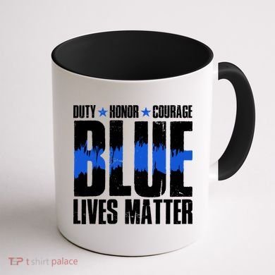 Blue Lives Matter Coffee Mug back