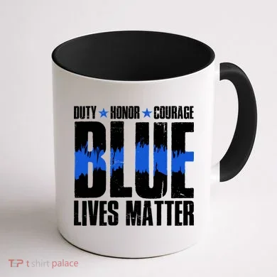 Blue Lives Matter Coffee Mug back