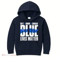 Blue Lives Matter Kids Hoodie thumb 0