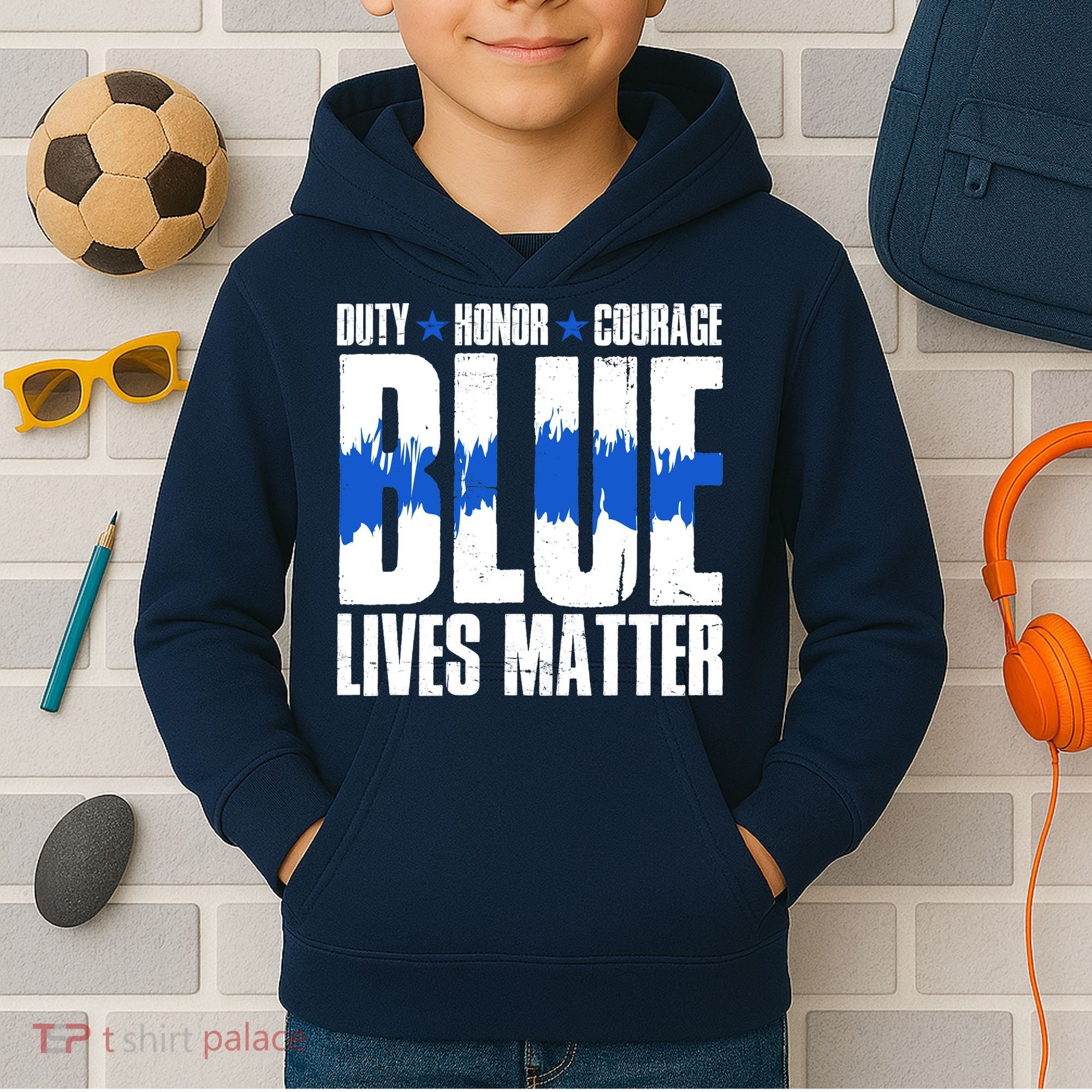 Blue Lives Matter Kids Hoodie