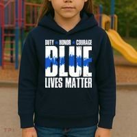 Blue Lives Matter Kids Hoodie thumb 3