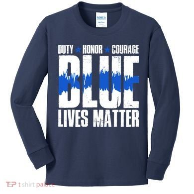Blue Lives Matter Kids Long Sleeve Shirt
