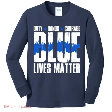 Blue Lives Matter Kids Long Sleeve Shirt
