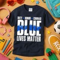Blue Lives Matter Kids T-Shirt thumb 3