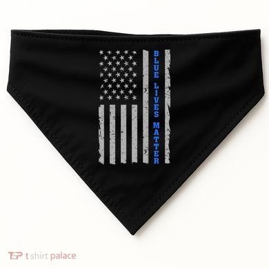 Blue Lives Matter Vintage Flag USA-Made Doggie Bandana