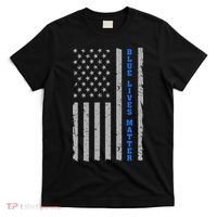 Blue Lives Matter Vintage Flag T-Shirt thumb 0