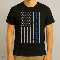 Blue Lives Matter Vintage Flag T-Shirt thumb 3